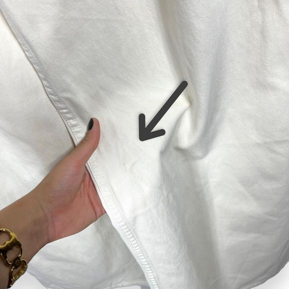 Rag & Bone Sofie Two-tone Frayed High-rise Wide-leg Jeans Ecru White Size 29 - Picture 9 of 13